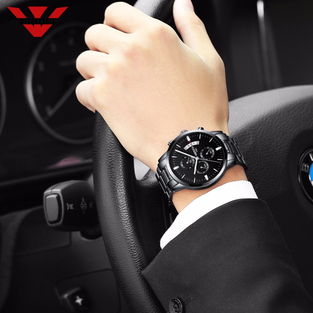 NIBOSI Stainless Steel Black Q - Smartwatch Watches For Men Brands 评论和价格