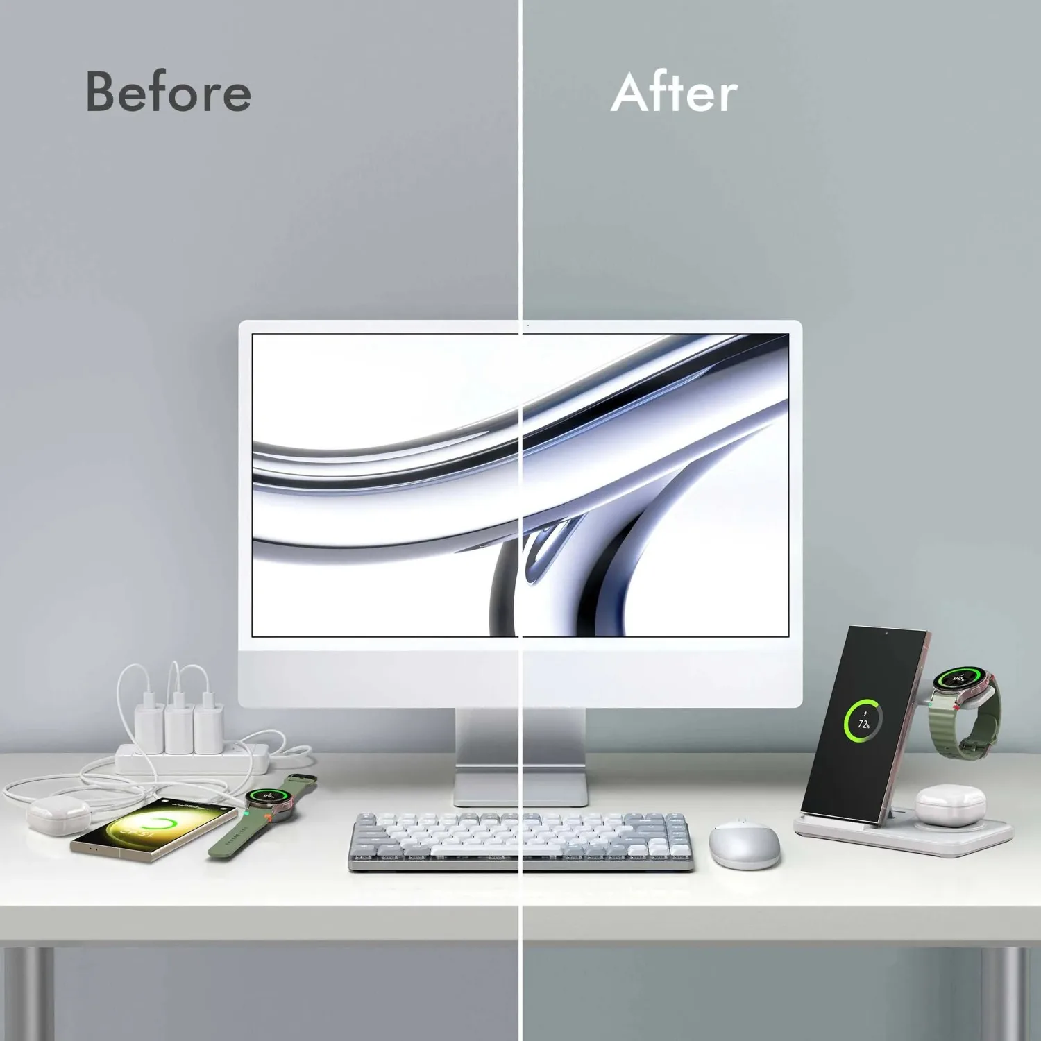 Desktop 3-in-1 Wireless Charge - Watches Smartwatch Samsung 评论和价格