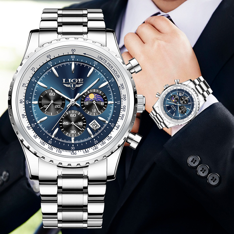 LIGE Brand Luxury Quartz Man W - Smartwatch Watches For Men Brands 评论和价格