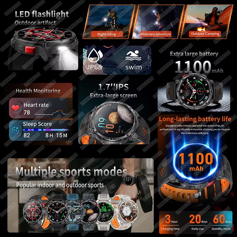 2026 New 1100mAh Large Battery - Smartwatch New Watches For Men 评论和价格