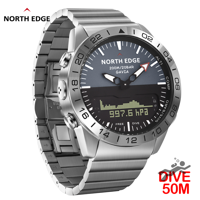 NORTH EDGE Mens Dive Watch Mil - Smartwatch Watches Digital 评论和价格