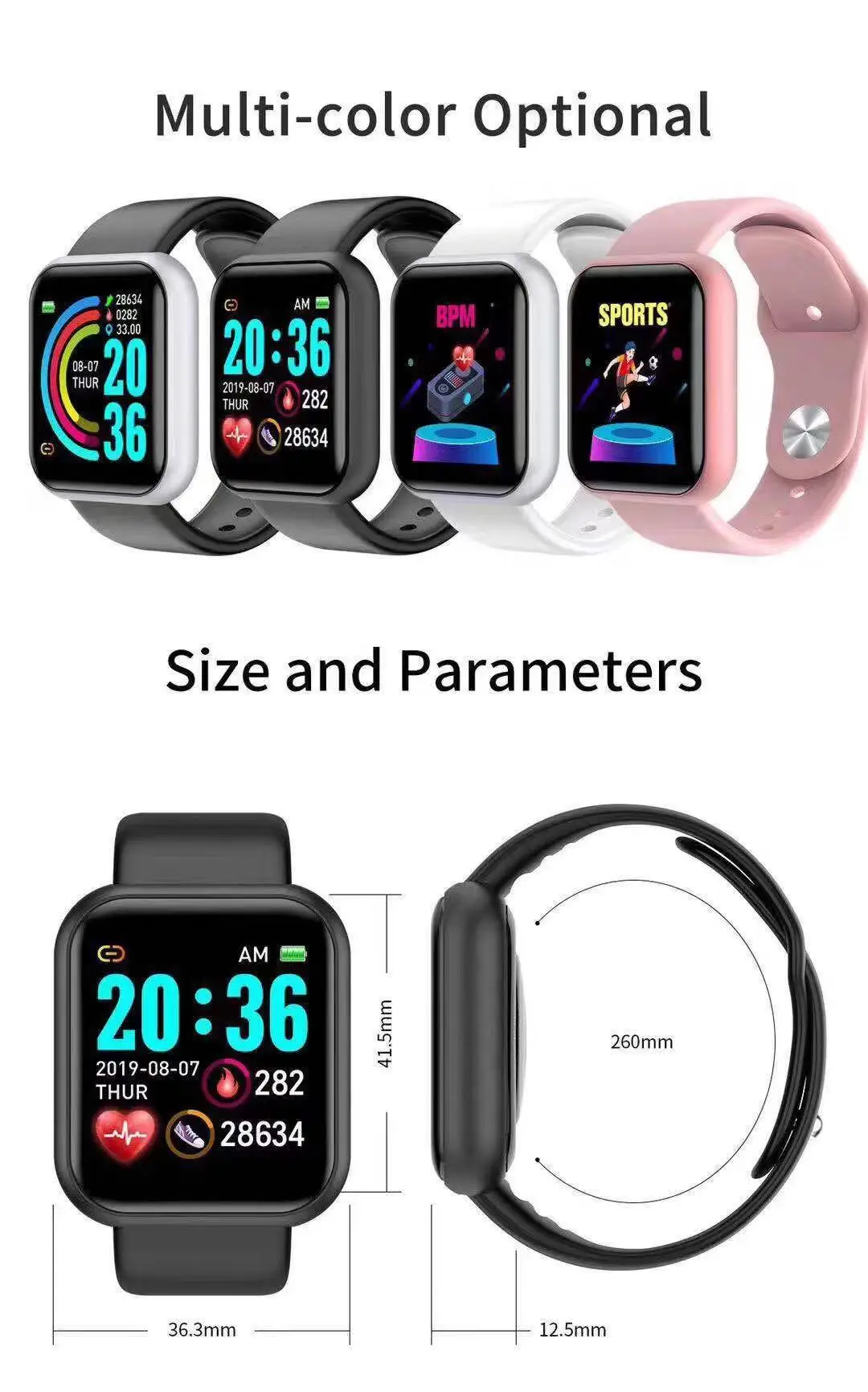 D20 Pro Smart Watch Men Y68 Sm - Smartwatch Casual Watches For Men 评论和价格