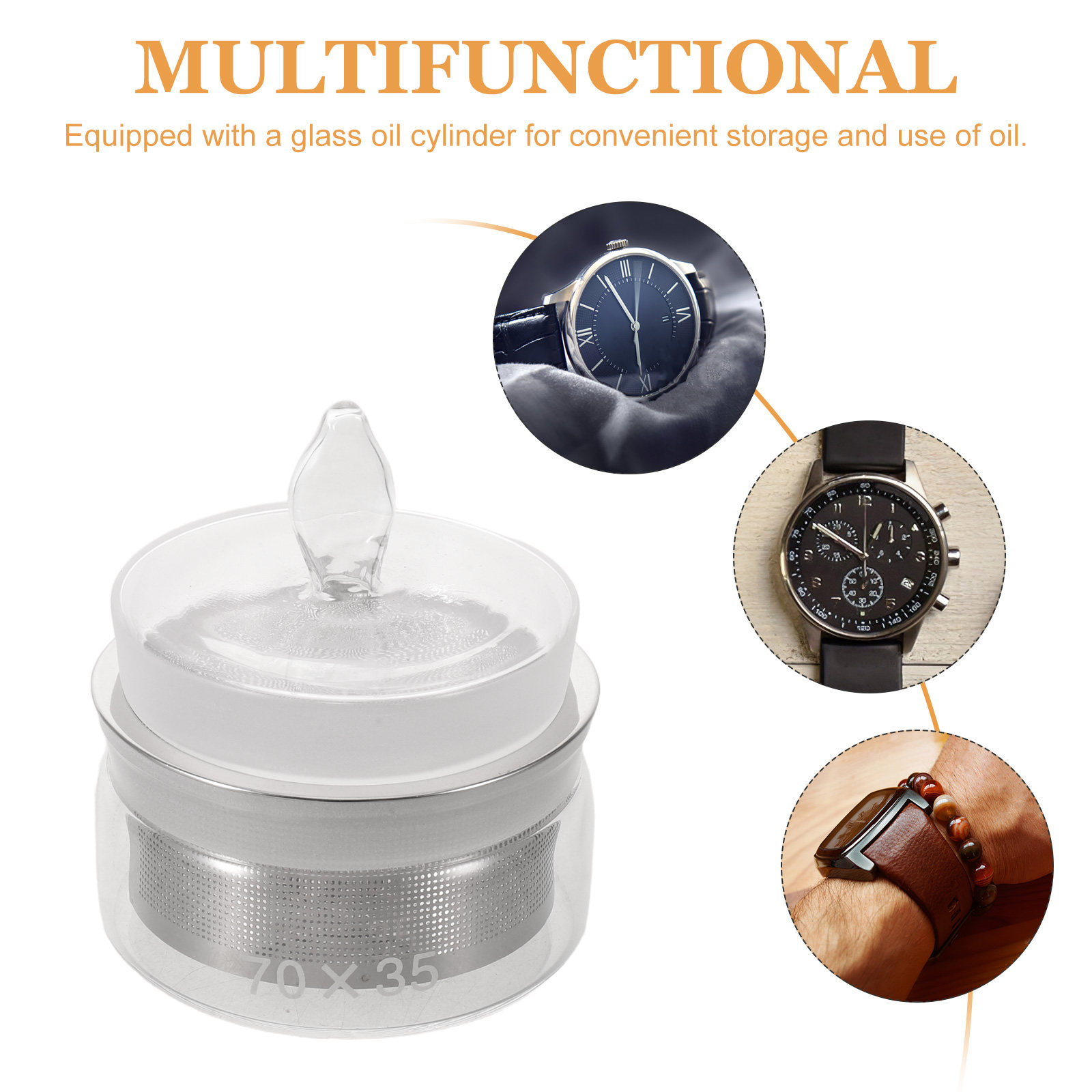 1Set Precision Glass Oil Cup S - Watch Lubricant Oil 评论和价格
