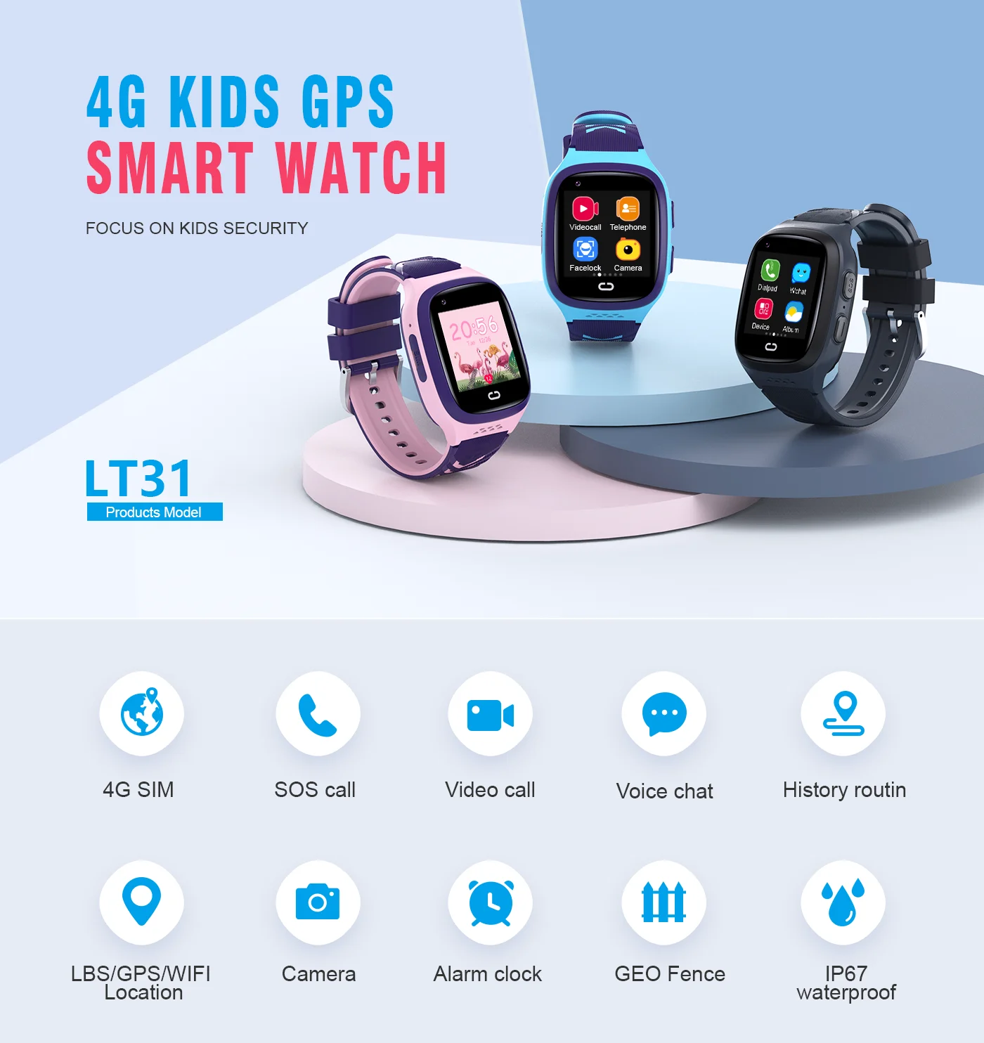 4G Kids Smartwatch SOS Waterpr - Smartwatch Watches For Kids With Gps 评论和价格