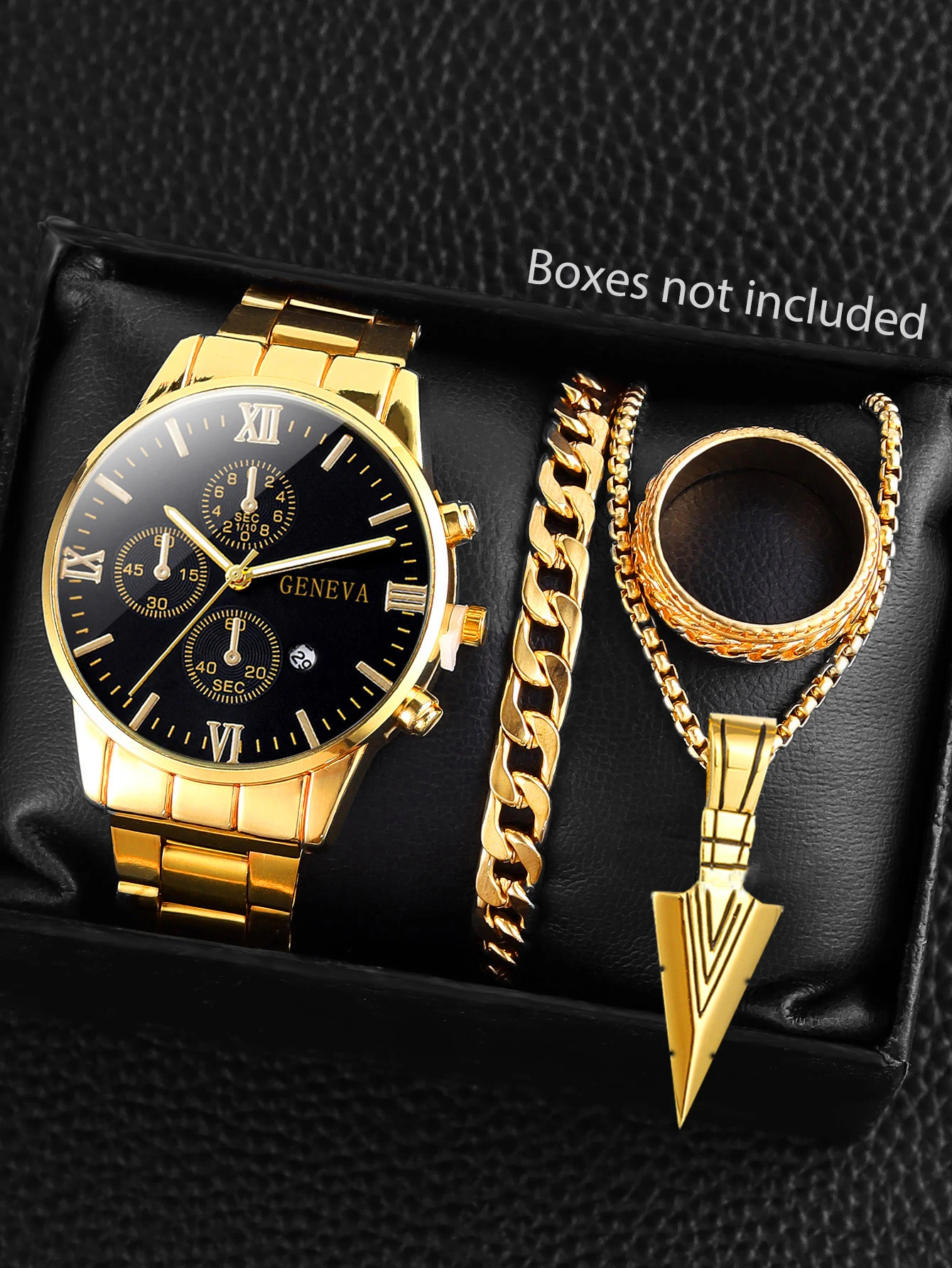 2. Fashion Men Gold‑Tone Busin - Smartwatch Ring Watches 评论和价格