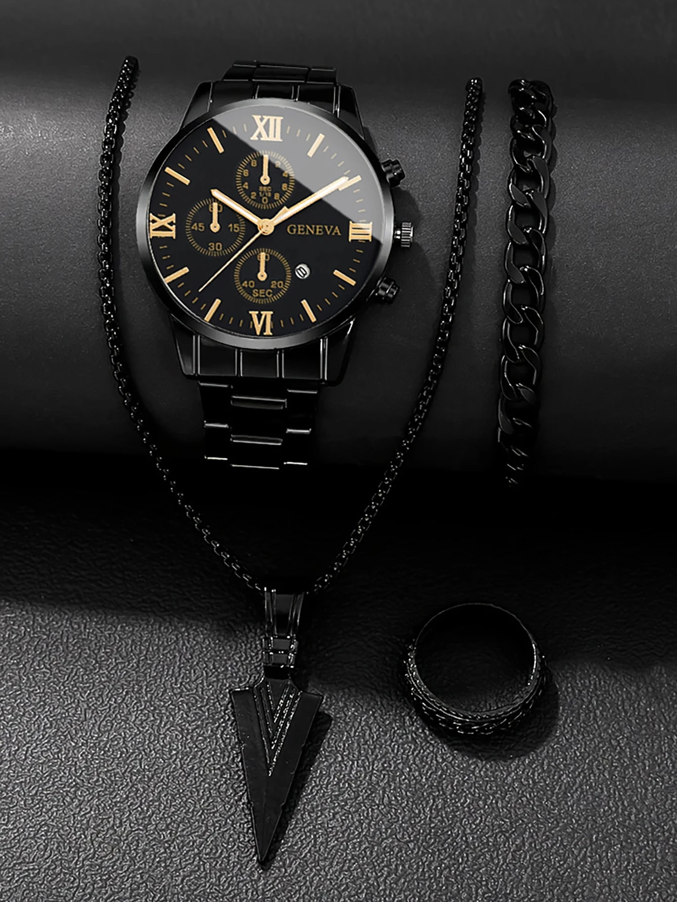 2. Fashion Men Gold‑Tone Busin - Smartwatch Ring Watches 评论和价格