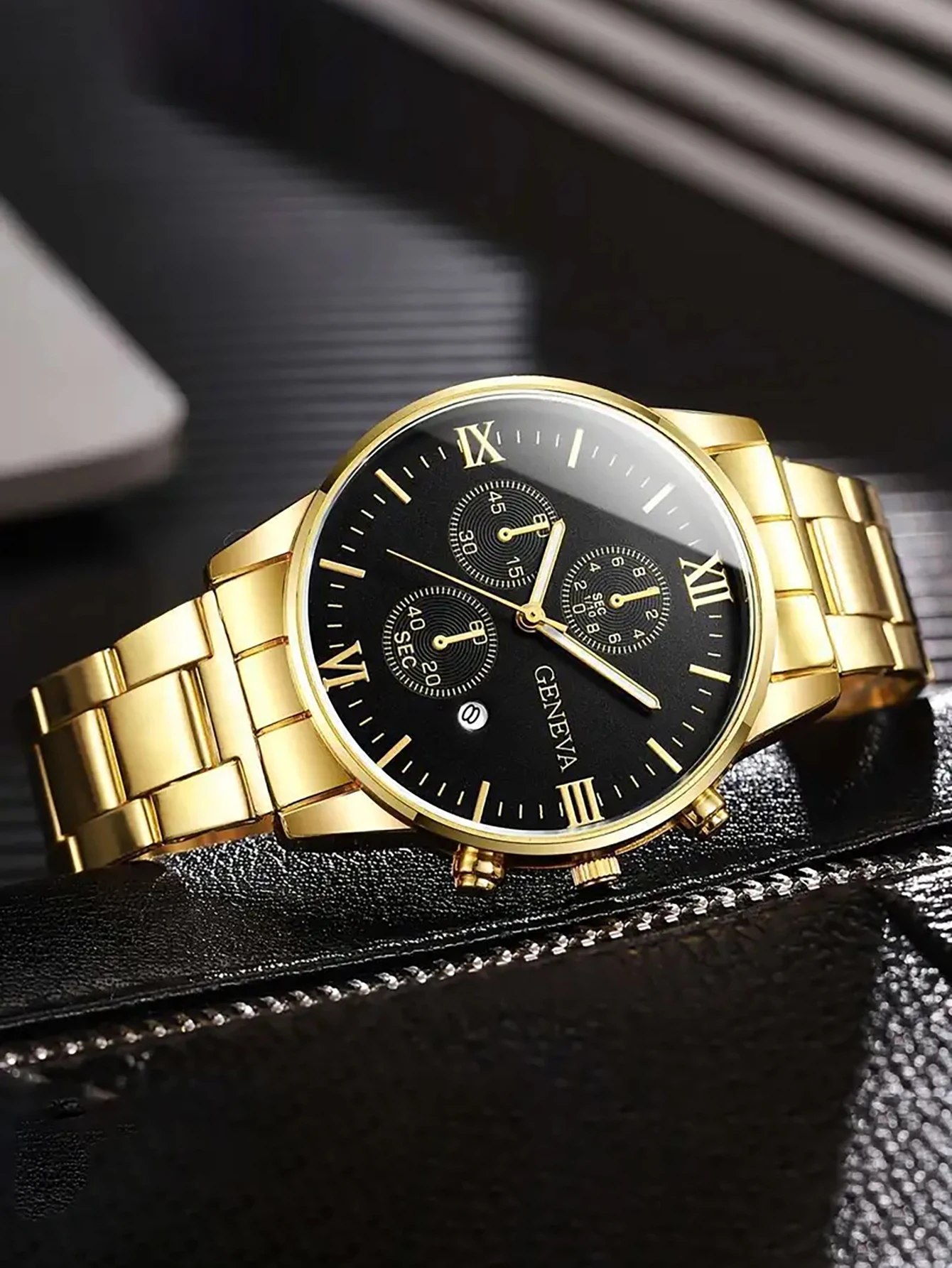 2. Fashion Men Gold‑Tone Busin - Smartwatch Ring Watches 评论和价格