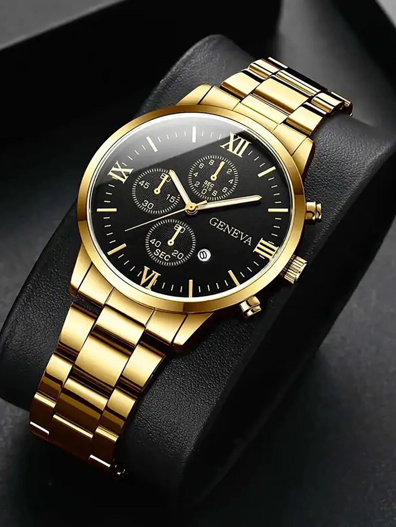 2. Fashion Men Gold‑Tone Busin - Smartwatch Ring Watches 评论和价格
