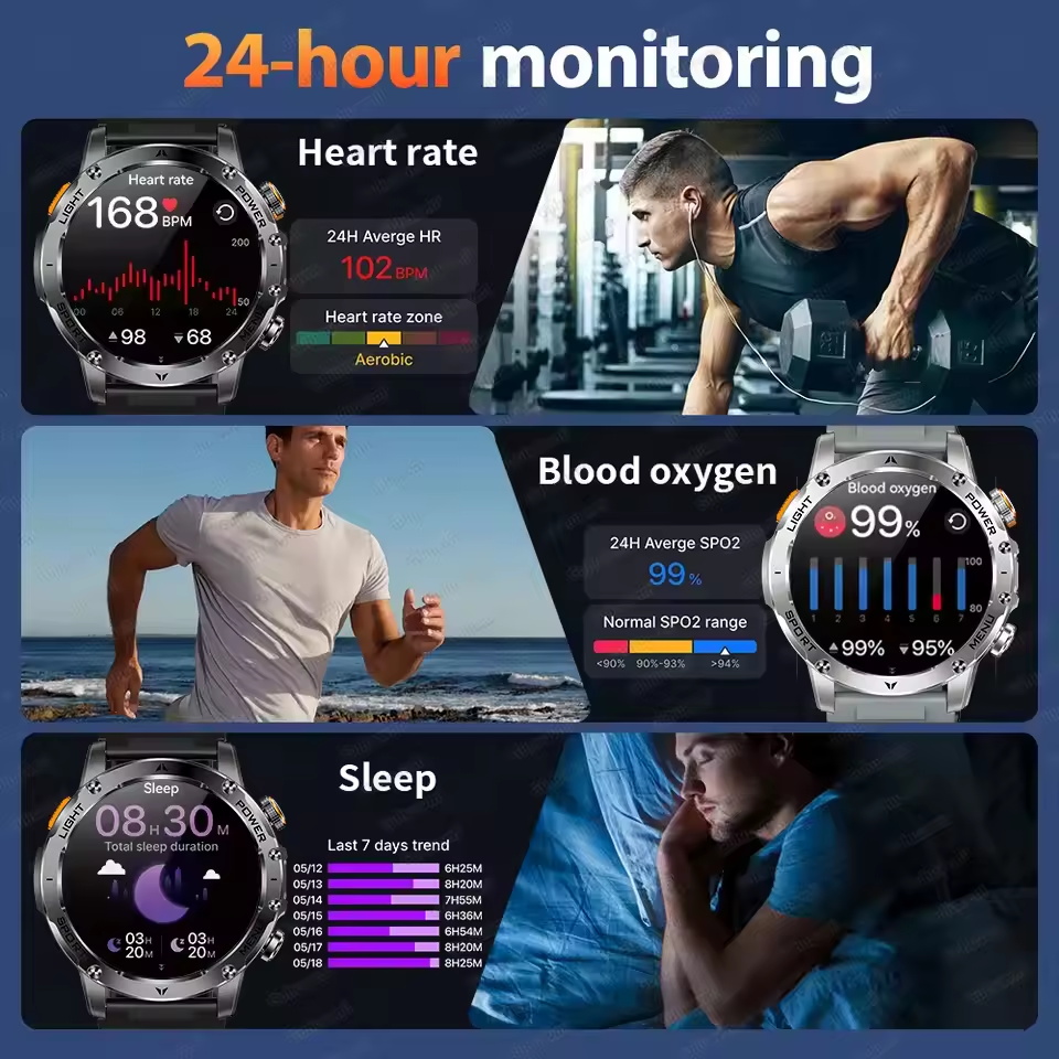 2025New Outdoor Military 1000m - Smartwatch Professional Watches For Men 评论和价格