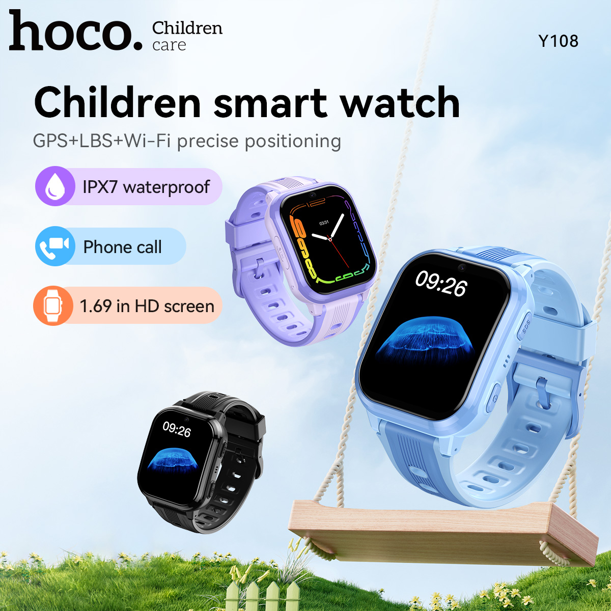 HOCO Y108 1.69inch HD LCD Curv - Smartwatch Watches For Kids With Gps 评论和价格